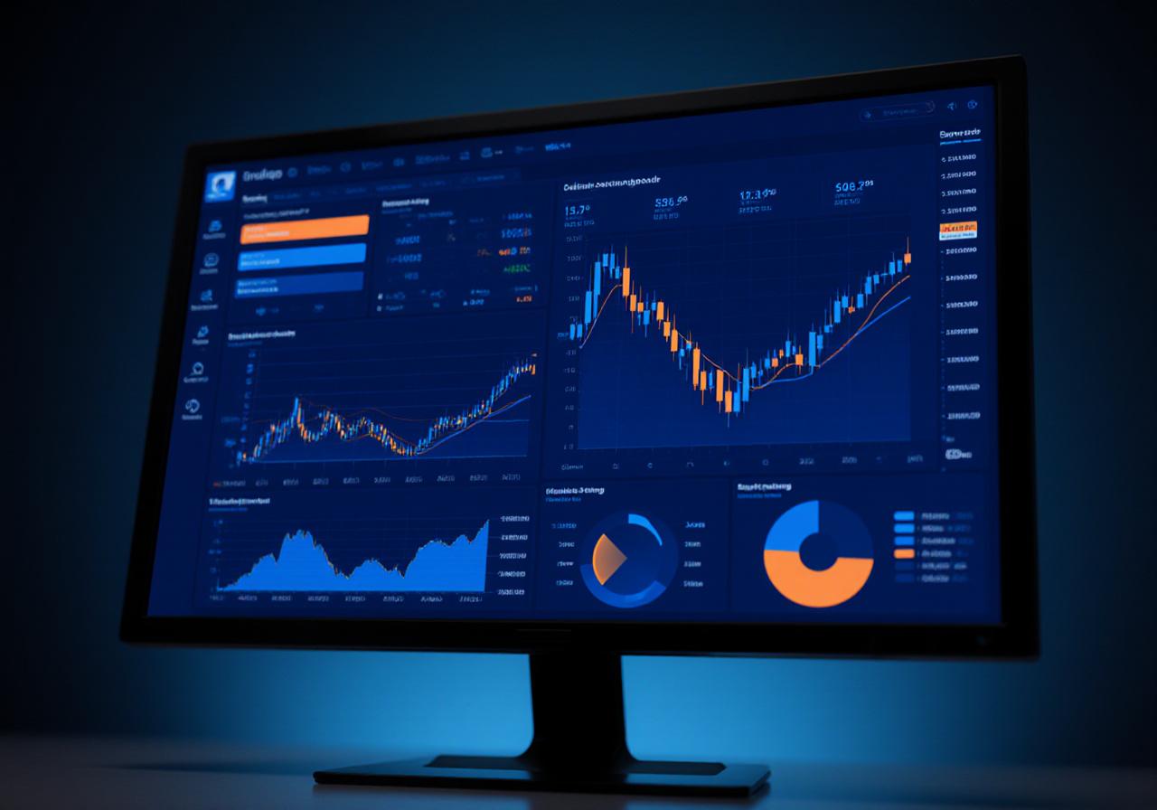 Institutional AI Trading Dashboard with dynamic charts